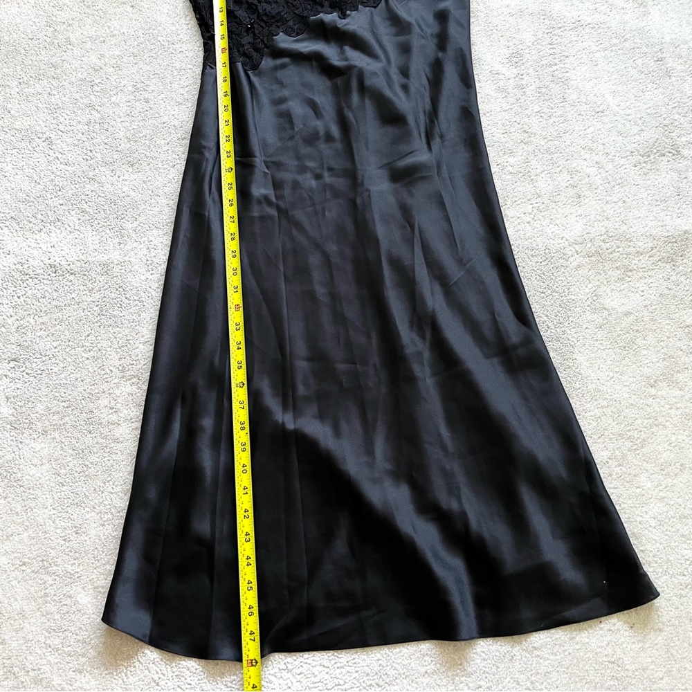 VICTORIA’S SECRET GOLD LABEL BLACK GOWN W/ SHEER LACE TOP SIZE LARGE CHIC Glam - Picture 9 of 10